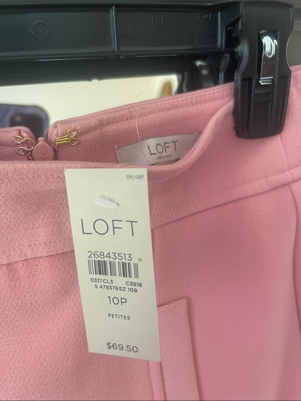 LOFT Blush Pink Skirt with Front Tab Snaps